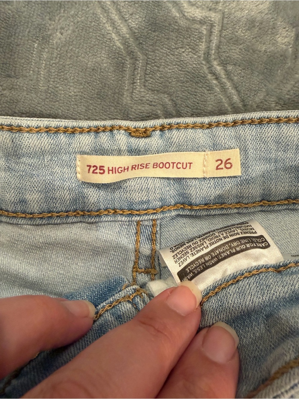 Levi's Light Blue Denim Cutoff Shorts - Picture 3 of 5